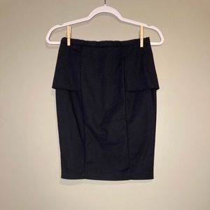 Zara Basic Navy Blue Pencil Skirt XS Cotton Spandex Career Work Office Sexy.